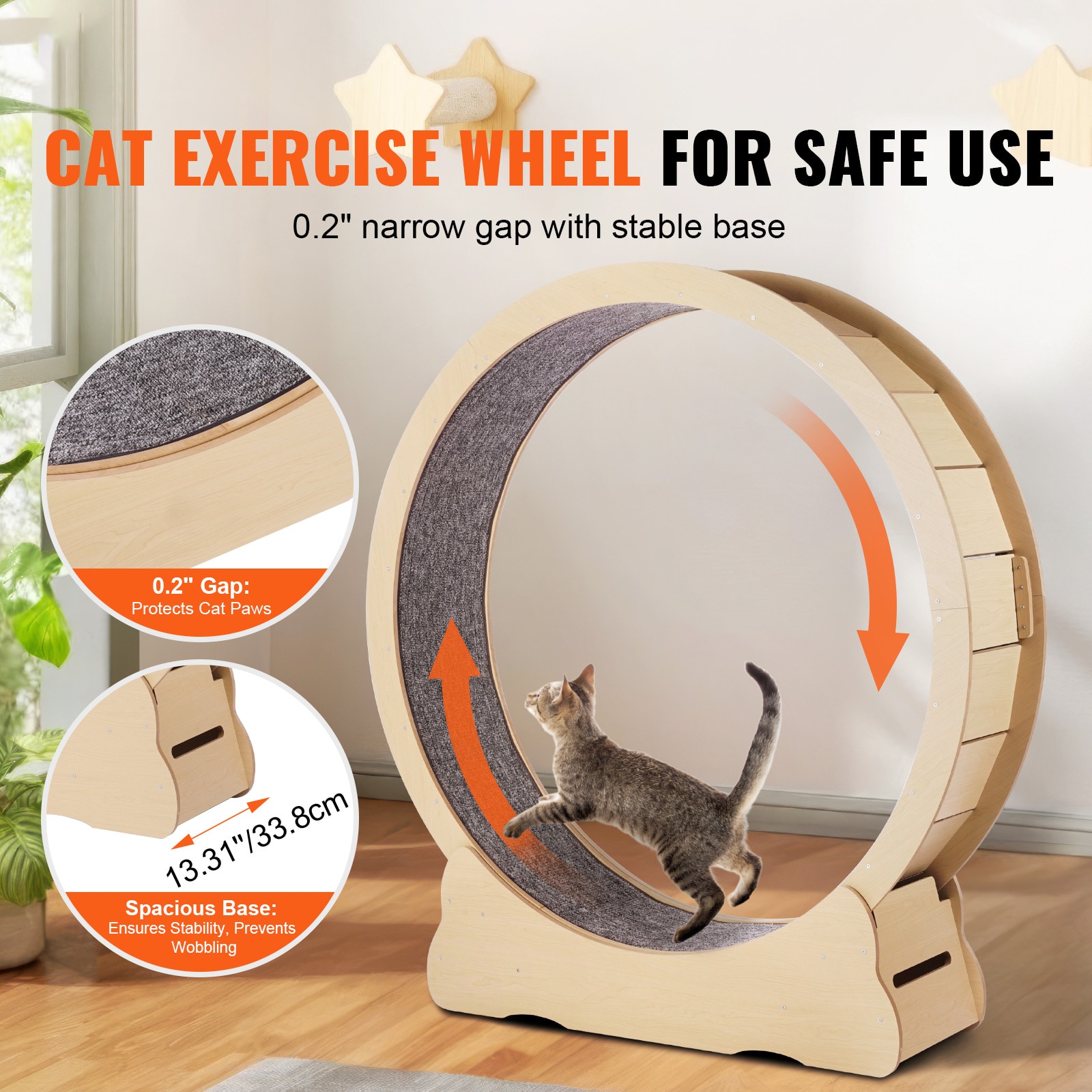 Wooden Cat Exercise Wheel Large Treadmill For Indoor Cats_voghion.com